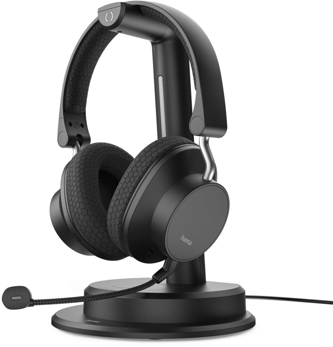Bluetooth-headset BT-900, Multipoint, oplaadstation, ENC, draadloos, zwart. — afbeelding 1