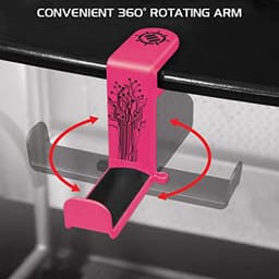 Hooftelefoonhouder voor PC Gaming - Onder Bureau Klem met 360 Draaibare Arm - Universele Hoofdtelefoonstandaard met Kabel Organizer — thumbnail 4