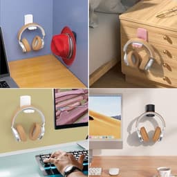 Opvouwbare Hoofdtelefoonhouder - Universele Zelfklevende Stand voor Gaming-Headsets - Desk & Wall Mount (Wit) — thumbnail 4