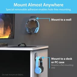 Gaming Headset Hanger met Verwijderbare Plakstrips - Eenvoudig en Beschadigingsvrij Monteren — thumbnail 2