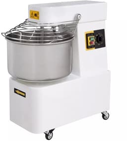 HENDI spiraalmixer met vaste kom 22 liter - rvs kom en gelakte stalen behuizing - 38,5x67x72,5 cm - wit - 2 snelheden, timer - voor deeg in bakkerij en pizzeria — thumbnail 2
