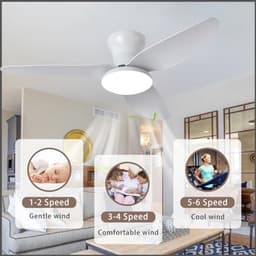 Dimbare Plafondlamp met Ventilator voor Slaapkamer en Woonkamer — thumbnail 3