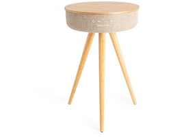 Omnidirectionele Tafelluidspreker van Hout met Draadloze Oplader en 360 Graden Geluid