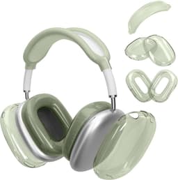 kwmobile 3-in-1 Hoofdtelefoonhoes voor Apple AirPods Max / AirPods Max 2 Hoesje - 360° TPU-hoes voor hoofdtelefoon - transparant / groen — thumbnail 4