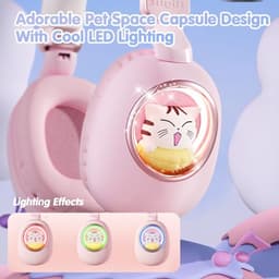 Draadloze Bluetooth Hoofdtelefoon voor Kinderen - Perfect voor School en Speelplezier (Roze) — thumbnail 4