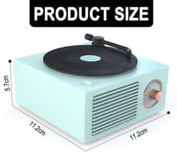 JeiibrZui Vintage Bluetooth-Luidspreker - Retro Cadeau Voor Meisjes - Krachtig Geluid 5W - 10Ur Gebruik - Blauw — thumbnail 3
