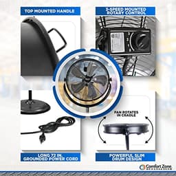 Industriële Ventilator met 3 Snelheden en Verstelbare Helling - 50,8 cm — thumbnail 2
