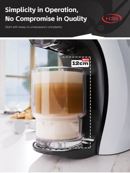 HiBREW H3B - Koffiecupmachine -Zwart-wit design-Automatische Stop-Eenvoudig Personaliseren-Voor Dolce Gusto Cups — thumbnail 2