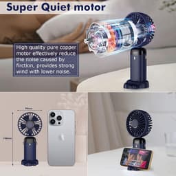 Draagbare Mini Ventilator Met 5 Snelheden - Oplaadbaar, Opvouwbaar, USB Ventilator Voor Kantoor en Buiten — thumbnail 2