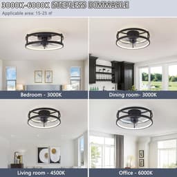 Moderne Dimbare Plafondventilator met Verlichting en Afstandsbediening - Stille en Efficiënte Ventilator voor Slaapkamer en Eetkamer — thumbnail 5
