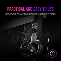 Verstelbare Clip-on Headset Stand met 360º Rotatie - Zwart — thumbnail 5