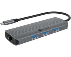 ICY BOX IB-DK4034a-CPD Bedraad USB 3.2 Gen 1 (3.1 Gen 1) Type-C Aluminium, Zilver