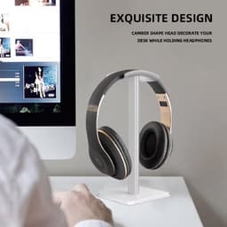 Headset Stand - Gaming Headphone Holder - Over-Ear Hoofdtelefoon Stand met Non-Slip TPU Silicone (Silver) — thumbnail 2