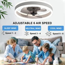Omkeerbare Plafondventilator met Verlichting en Afstandsbediening voor Moderne Huizen — thumbnail 4