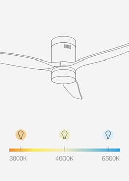 Plafondventilator met afstandsbediening en wifi, 132 cm, 40 W, 6 snelheden, 3 lichttemperaturen — thumbnail 4