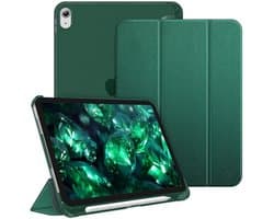 Ultra-Dunne Beschermhoes voor iPad 11e en 10e Generatie - Transparante Achterkant en Auto Slaap/Wek Functie - Nachtgroen