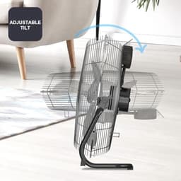 Vloerventilator 60W met 3 Snelheden en 35 cm Diameter - Verstelbare Kanteling en Antislipbasis — thumbnail 2