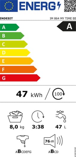 Indesit IMA 864 MY TIME AT | Wasmachine | 8 kg | Duits display — thumbnail 2