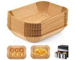 Papier voor heteluchtfriteuse - 100 vellen, geschikt voor 5-8 liter airfryers