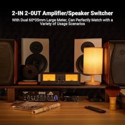 VU Meter luidsprekerversterker met afstandsbediening en DB-paneelweergave — thumbnail 3