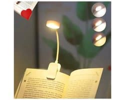Oplaadbare leeslamp met 3 verlichtingsstanden en oogbescherming - Batterij met lange levensduur, 360° flexibele opklikbare boeklamp