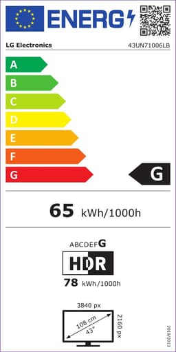LG 43UN71006LB - 43 inch - 4K LED - 2020 - Buitenlands model — thumbnail 2