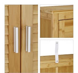 wasmachine ombouw kast - met deuren - 176x70x22,5 cm - rek - bamboe — thumbnail 5