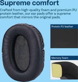 Vervangende Oorkussens voor Logitech G Pro, G Pro X, G Pro X 2, G Pro X SE Hoofdtelefoons van MMOBIEL – Memory Foam en Protein PU Koptelefoon Oorkussens - Noise Isolation Earpads – Zwart — thumbnail 2