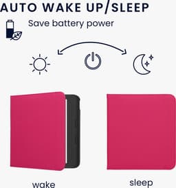 kwmobile flip cover geschikt voor Kobo Libra Colour - Case met magnetische sluiting en handvat - Hoes voor e-reader in neon roze - design — thumbnail 2