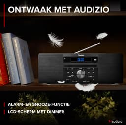 DAB radio met CD speler, Bluetooth, USB mp3 speler en radio - Stereo - Hout - Audizio Prato — thumbnail 3