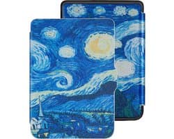 Lunso Geschikt voor Kobo Clara HD hoes (6 inch) - sleepcover - Van Gogh Sterrennacht