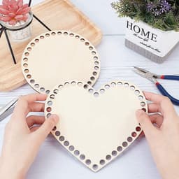 Mandbodem haken hartvorm blank hout - 4 stuks, breien haken opbergtas — thumbnail 3