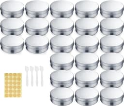 "Lege aluminium potjes - rond reiscrèmepotjes voor lippenbalsem en cosmetica - 24 stuks 20 ml" — thumbnail 1