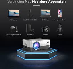 UpLiving® Thuisbioscoop set | Behuizing Zwart en 171cm Breed | 72 inch 16:9 | UpLiving™ LCD Mini Beamer met WiFi | UpLiving™ Beamerbeugel | UpLiving™ handmatig projectiescherm | Surround set Home Cinema | Projector | Mini beamer | Filmpakket — thumbnail 3