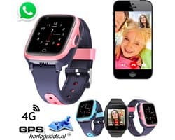 GPSHorlogeKids - GPS horloge kind – smartwatch kinderen – WhatsApp – 4G videobellen – spatwaterdicht – GPS tracker – SOS alarm – incl. simkaart en online installatie hulp – Fox Roze
