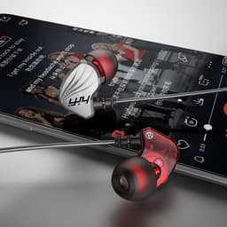 DrPhone Hi15 USB-C In-Ear Oordoppen met ingebouwde DAC - Dynamische BASS - Oortelefoon met microfoon - Oorhaak Design - Passief ruisonderdrukking - Grijs/Zwart — thumbnail 2