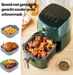 Premium Vierkante Siliconen Bakplaat voor AirFryer XXL Bruin (21cm) — thumbnail 2
