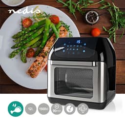 Nedis Airfryer Oven XXL – 12L – Digitaal – Heteluchtfriteuse - Tijdschakelaar – 1500 W – Zwart — thumbnail 5