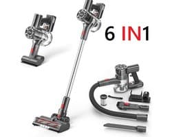Steelstofzuiger draadloos 200Watt met 6 verschillende opzetstukken - Zakloos - Hepa filter - Handstofzuiger - Kruimeldief