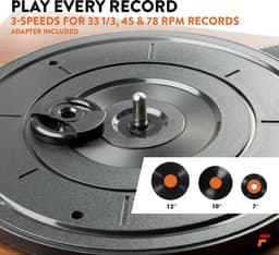 Platenspeler Bluetooth - Fenton RP161 - Retro platenspeler met speakers ingebouwd - Auto stop - 50W — thumbnail 4