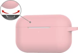 Hoesje - Geschikt voor Apple AirPods Pro 2 - met Clip - Siliconen Hoes - Silicone Case Cover - Lichtroze — thumbnail 4