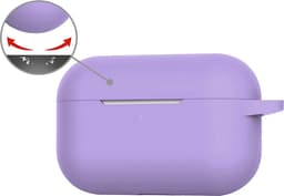 Hoesje - Geschikt voor Apple AirPods Pro 2 - met Clip - Siliconen Hoes - Silicone Case Cover - Lila — thumbnail 4