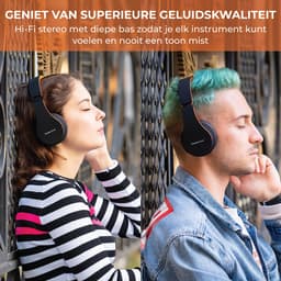 PowerLocus P1 Bluetooth Koptelefoon – Draadloos – Over Ear – Met Microfoon – Inklapbaar - incl. Hoes – Oranje — thumbnail 11