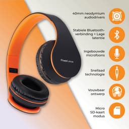 PowerLocus P1 Bluetooth Koptelefoon – Draadloos – Over Ear – Met Microfoon – Inklapbaar - incl. Hoes – Oranje — thumbnail 10