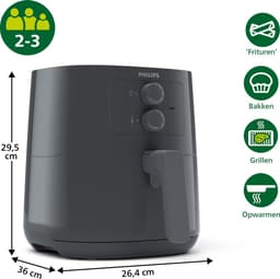 Philips Airfryer Essential 3000 Series - HD9200/60 - 4,1 liter (L) - Heteluchtfriteuse - Energiezuinig - 12 in kookfuncties — thumbnail 2