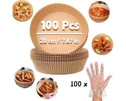 Airfryer Bakpapier - 100 Stuks - Wegwerpbakjes - 20cm - Airfryer Accesoires - Heteluchtfriteuse