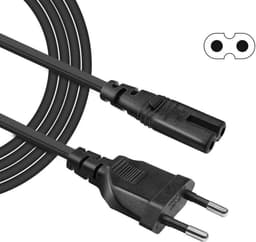 Netkabel 2-polige stekker op 8 dubbele aansluiting recht Stroomkabel Geschikt voor: Sony Playstation 2/3/4/5 (PS2/PS3/PS4/PS5), Xbox One X, Xbox 1s, Slim Edition en Hp Canon Pixma printer (C7 stroomkabel koude apparaat stekker) — thumbnail 1