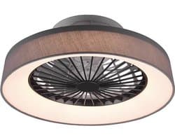 REALITY FARSUND - Plafondventilator - Grijs - incl. 1x LED 26.8W - Drie snelheidsniveaus - Geïntegreerde dimmer - Aanpasbare lichtkleur - Traploos dimmbaar - Afstandsbediening