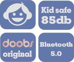 Kinder hoofdtelefoon DOBI by doobs - Draadloze koptelefoon Bluetooth met led kattenoortjes licht blauw - KIDS - VOLUME BEGRENZING - 85DB — thumbnail 4