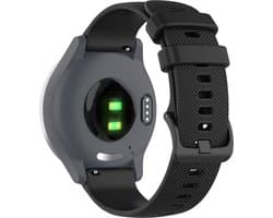 YONO Smartwatch Bandje 20mm - geschikt voor Samsung Galaxy Watch 7 6 5 4 - Classic - Garmin Vivoactive 5/6 - Forerunner 245 - Venu SQ 2 - Vivomove - Huawei - Siliconen - Zwart